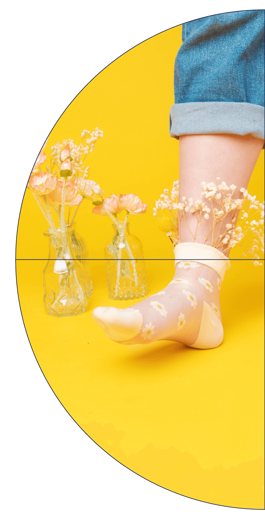 WholeCo - Carly stepping out with babys breath in her socks@2x