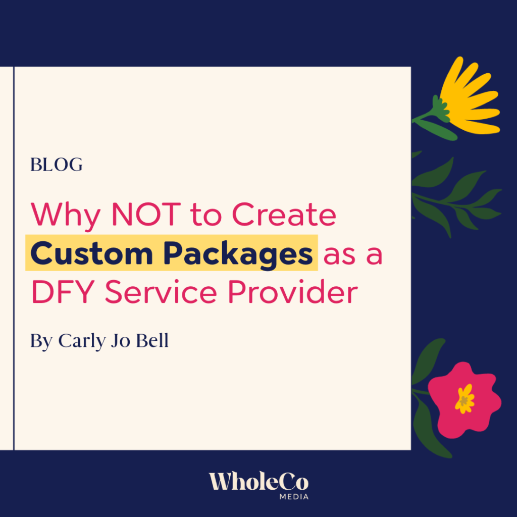 custom packages DFY service provider - wholeco media