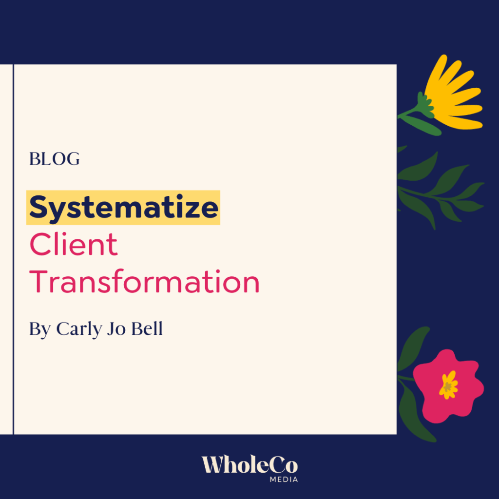Systematize Client Transformation with a Proprietary Process by WholeCo Media